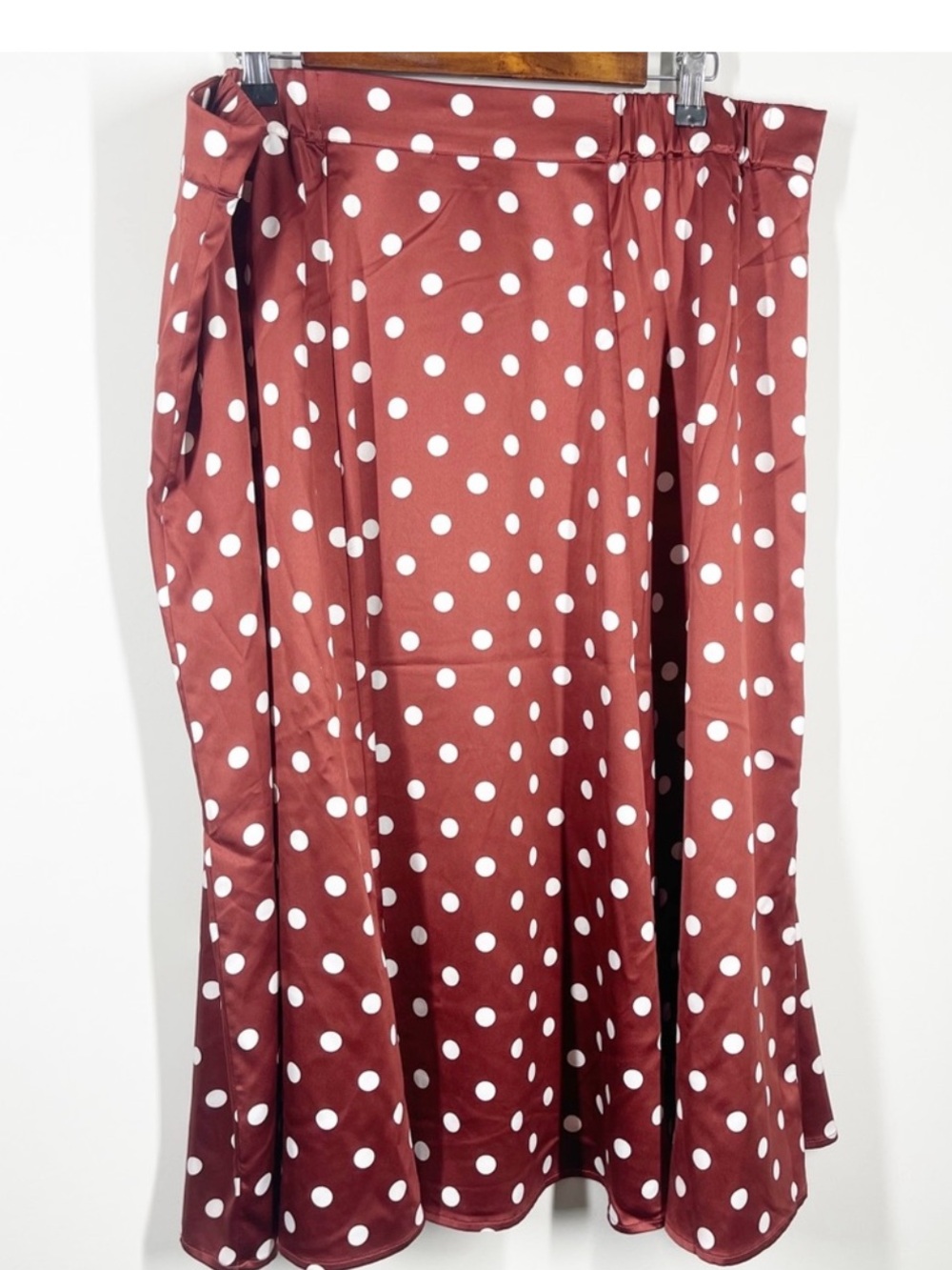 Torrid Brown Polka Dot Midi Slip Skirt Size 2  Satin
